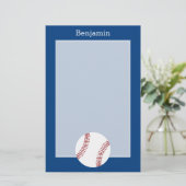 Baseball mit individuellem Namen - königliches Briefpapier (Stehend Vorderseite)