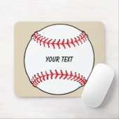 Baseball mit individuellem Text Mousepad (Mit Mouse)