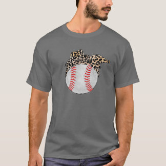Baseball mit Leopard Bandana Funny Baseball T-Shirt