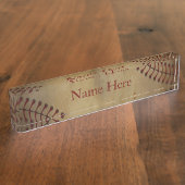 Baseball mit Monogramm Namensplakette (Seite)