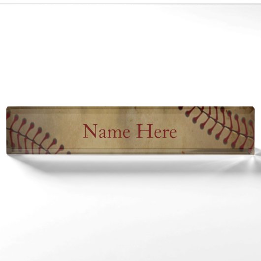 Baseball mit Monogramm Namensplakette (Vorderseite)