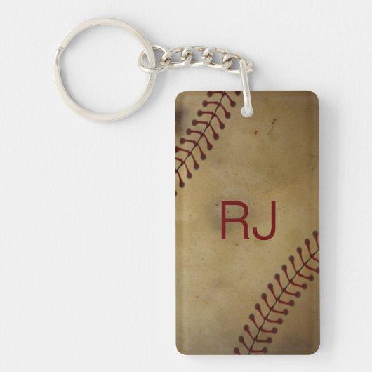 Baseball mit Monogramm Schlüsselanhänger (Vorderseite)