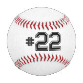 Baseball mit Name auf Weiß (Rückseite)