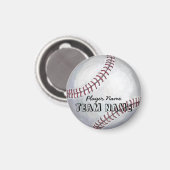 Baseball mit Name und Nummer Magnet (Vorderseite/Rückseite)