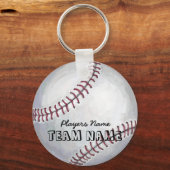 Baseball mit Name und Nummer Schlüsselanhänger (Vorderseite)