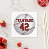 Baseball mit Name und Nummer Serviette (Beispiel)