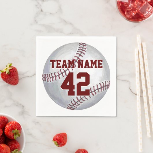 Baseball mit Name und Nummer Serviette (Beispiel)