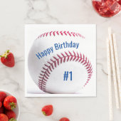 Baseball mit Namen und Alter Geburtstagspartei Serviette (Beispiel)