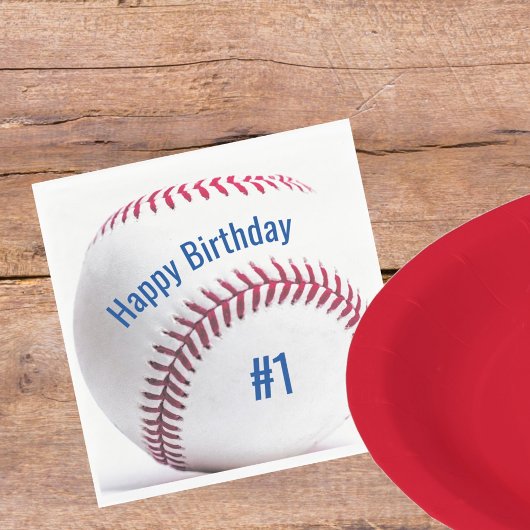 Baseball mit Namen und Alter Geburtstagspartei Serviette