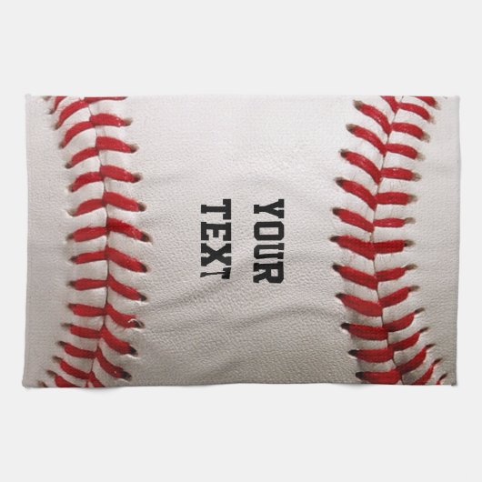 Baseball mit Personalisiertem Namen Geschirrtuch (Horizontal)