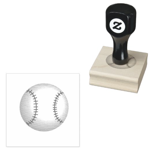 Baseball mit Stitches Gummistempel (Stempel)