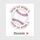 Baseball mit Text Aufkleber (Blatt)
