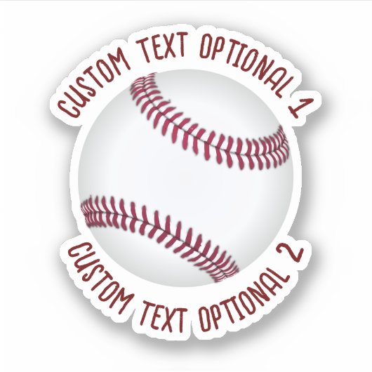 Baseball mit Text Aufkleber (Vorderseite)