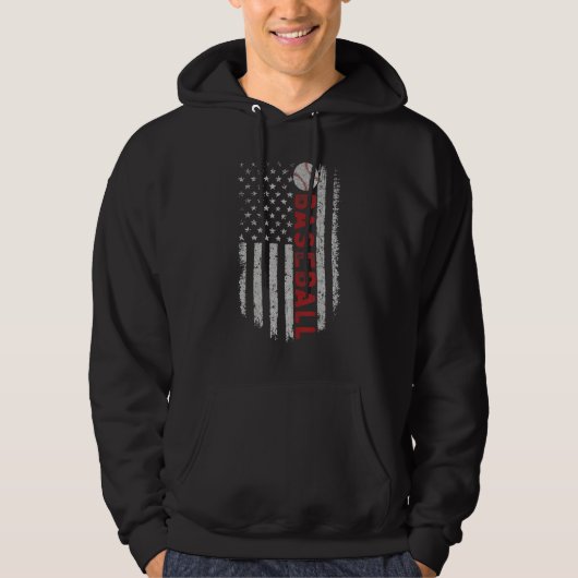 Baseball Mit US-Amerikanischer Flagge Für Patrioti Hoodie (Vorderseite)