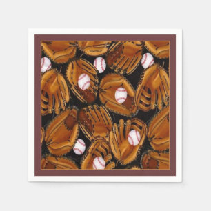 Baseball Mits Pattern Napkins Serviette