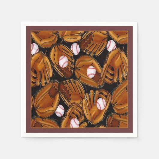 Baseball Mits Pattern Napkins Serviette (Vorderseite)