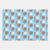 Baseball Mitt Bat Pattern Wrapping Paper Sheets  Geschenkpapier Set (Vorderseite)
