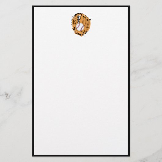 Baseball-Mitt und Ball Briefpapier (Vorderseite)