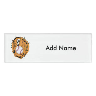 Baseball-Mitt und Ball Namenschild