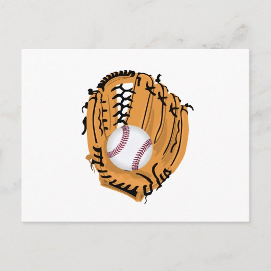 Baseball-Mitt und Ball Postkarte (Vorderseite)