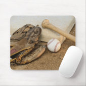 Baseball, Mitt und Bat auf Basis Mousepad (Mit Mouse)