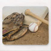 Baseball, Mitt und Bat auf Basis Mousepad (Vorne)