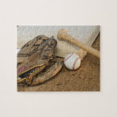 Baseball, Mitt und Bat auf Basis Puzzle (Horizontal)