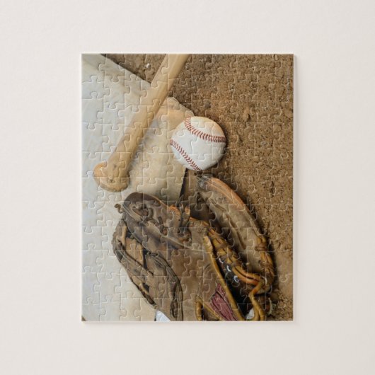 Baseball, Mitt und Bat auf Basis Puzzle (Vertikal)
