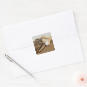 Baseball, Mitt und Bat auf Basis Quadratischer Aufkleber (Umschlag)