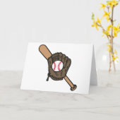 Baseball-Mitt und Bat Karte (Gelbe Blume)