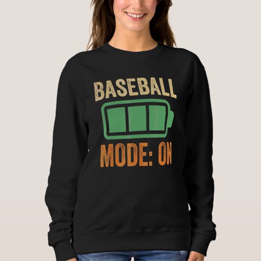 Baseball-Modus auf Batterie-Design Sweatshirt (Vorderseite)