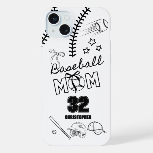 Baseball-Mom-Coquette-Band iPhone Hülle (Rückseite)