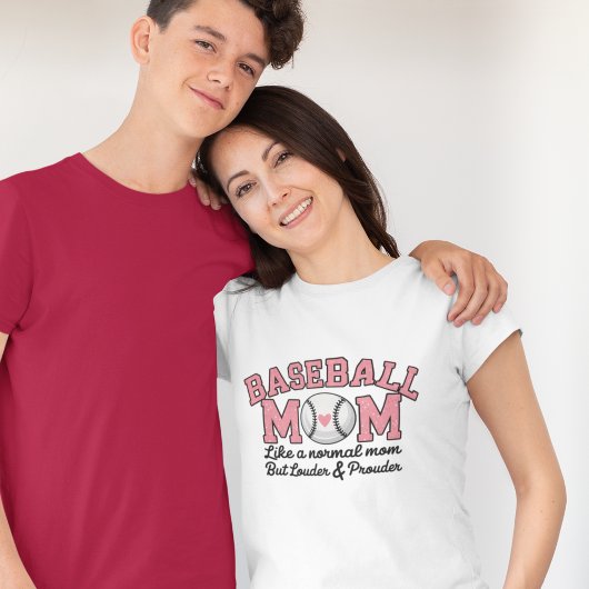 Baseball Mom cute bright Pink text Tri-Blend Shirt