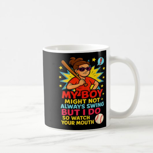 Baseball Mom Funny Quote For Mother's Day Gift Kaffeetasse (Rechts)