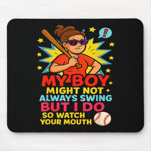 Baseball Mom Funny Quote For Mother's Day Gift  Mousepad (Vorne)