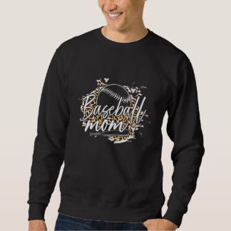 Baseball Mom Leopard Pattern Baseball Mother Sweatshirt