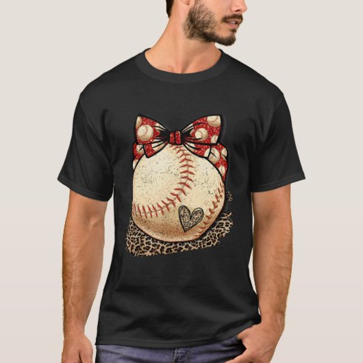 Baseball Mom Leopard  Softball Mama Mother s Day C T-Shirt (Vorderseite)