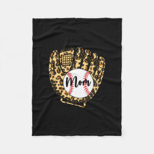 Baseball Mom Leopard Softball Mama Mother's Day 20 Fleecedecke