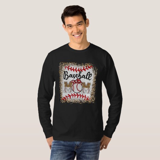 Baseball Mom Leopard Softball Mom Mother s Day T-Shirt (Vorne ganz)