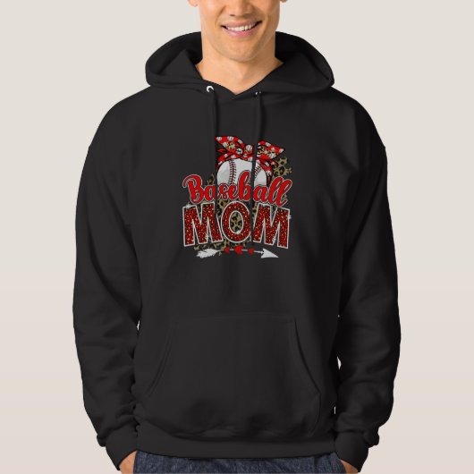 Baseball Mom Mama Mother s Day Leopard Sport Mom M Hoodie (Vorderseite)