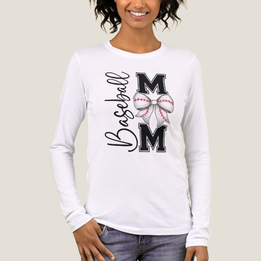 Baseball Mom With Coquette Bow Tri-Blend Shirt (Vorderseite)