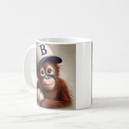 Baseball Monkey Kaffeetasse (Vorderseite Links)