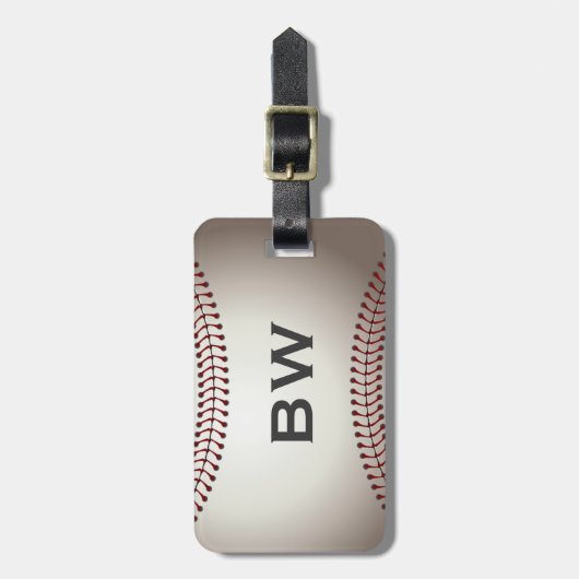 Baseball-Monogramm-Gepäckanhänger Gepäckanhänger (Vorderseite vertikal)