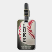 Baseball-Monogramm oder Name mit 2-4 Buchstaben Gepäckanhänger (Vorderseite vertikal)