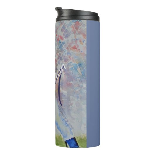 Baseball Monogramm Thermosbecher (Nach rechts gedreht)