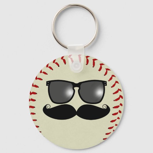 Baseball Mustache Schlüsselanhänger (Vorderseite)