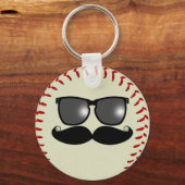 Baseball Mustache Schlüsselanhänger (Vorderseite)