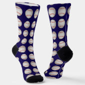 Baseball-Muster, blauer Hintergrund Socken (Gewinkelt)