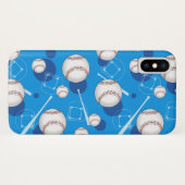 Baseball-Muster blauer iPhone X Kasten Case-Mate iPhone Hülle (Rückseite (Horizontal))