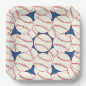 Baseball Muster Blue Paper Tellers Party Lieferumf Pappteller (Vorderseite)